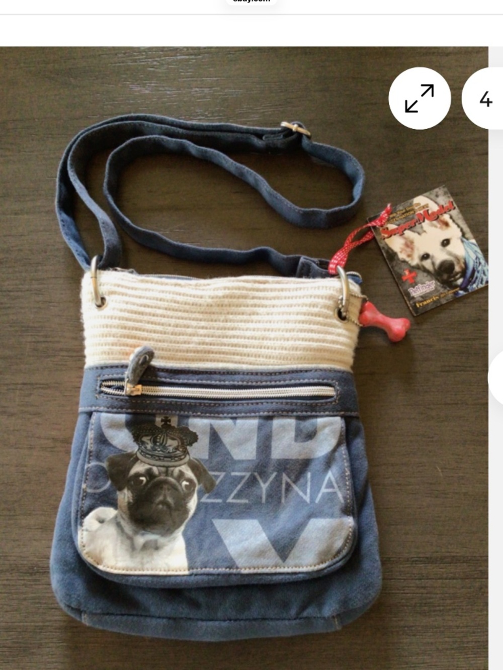 Fuzzy Nation Pug Purse New NWT
